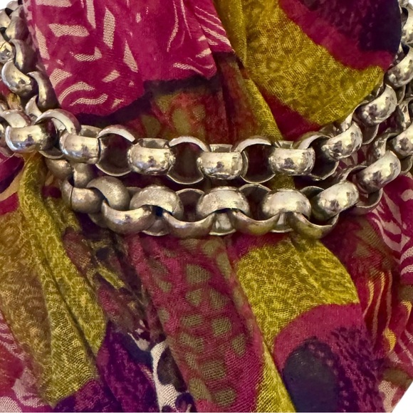 Jewelry - Long Silver Chunky Chain Statement Necklace – Goth Gothcore Grunge Style